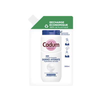 Éco-recharge crème lavante dermo-hydrate, Cadum (500 ml)