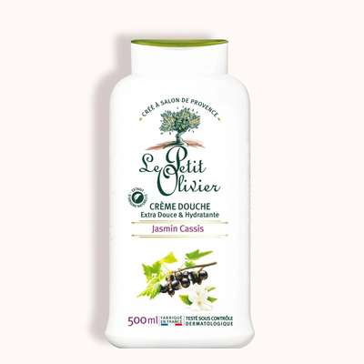Crème de douche extra douce jasmin cassis, Le petit olivier (500 ml)