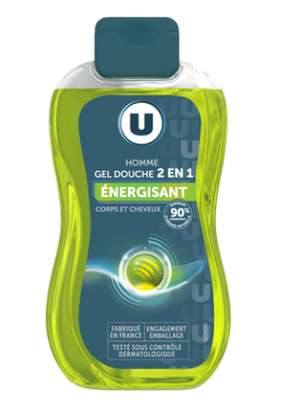 Gel douche homme Energisant Corps et cheveux, U (250 ml)
