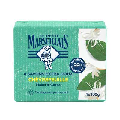 Savon extra doux chèvrefeuille, Le Petit Marseillais (4 x 100 g)