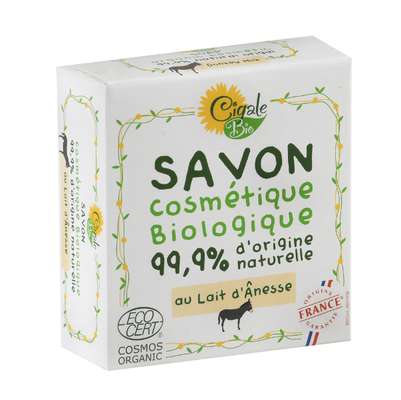 Savon cosmétique au lait d'ânesse BIO, Cigale Bio (100 g)