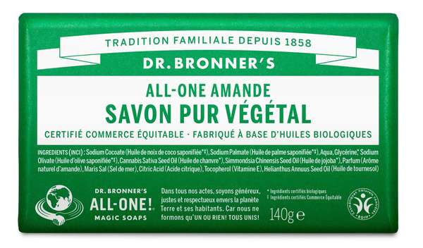 Pain de savon - Amande, Dr Bronner's (140 g)
