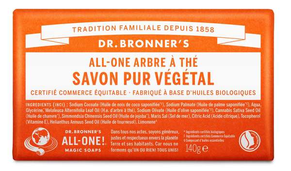 Pain de savon - Arbre à thé, Dr Bronner's (140 g)