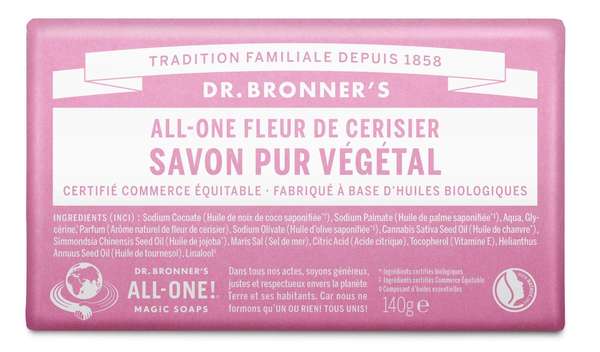 Pain de savon - Fleur de cerisier, Dr Bronner's (140 g)