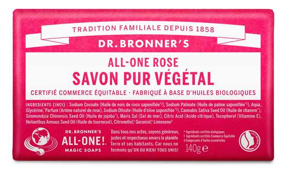 Pain de savon - Rose, Dr Bronner's (140 g)