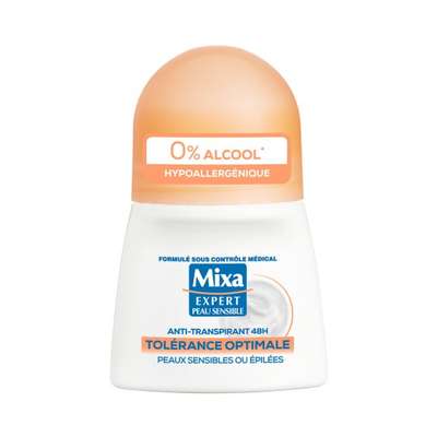 Déodorant bille anti-transpirant à tolérance optimale, Mixa (50 ml)