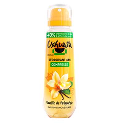 Déodorant compressé 48h vanille de Polynésie, Ushuaia  (100 ml)