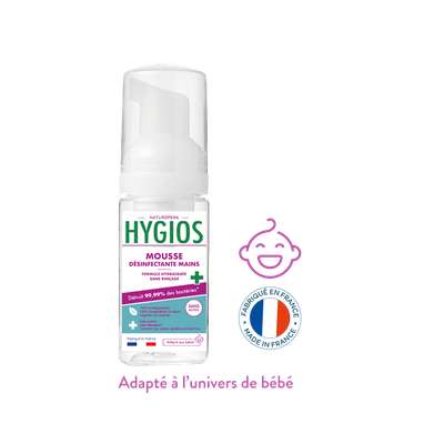 Mousse désinfectante mains sans parfum, Hygios (50 ml)