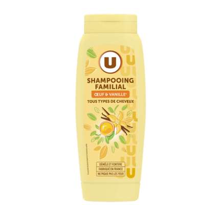 U Shampooing Tous types cheveux, oeuf & vanille, U (500 ml)
