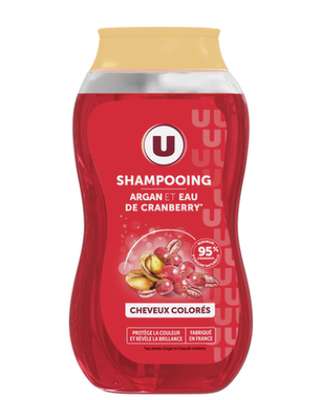 U Shampooing Cheveux colorés, huile argan & cranberry, U (250 ml)