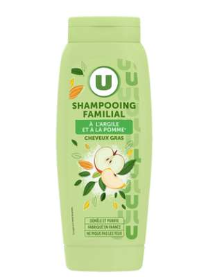 U Shampooing Cheveux gras, pomme & argile, U  (500 ml)