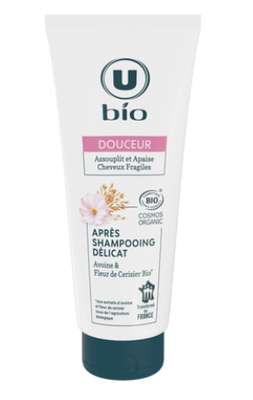 Après-Shampooing Douceur Cheveux fragiles, lait d'avoine et fleur de cerisier, U BIO (200 ml)