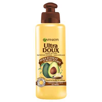 Soin capillaire sans rinçage à l'avocat et au karité cheveux secs ou frisés, Ultra Doux (200 ml)
