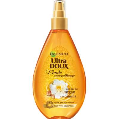 Huile Merveilleuse à l'huile d'argan et de camélia cheveux secs, Ultra Doux (150 ml)