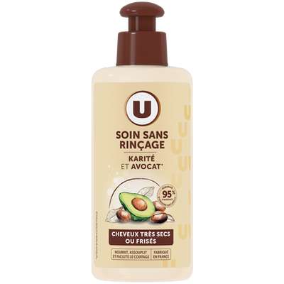 Soin capillaire sans rinçage à l'avocat et au karité cheveux secs ou frisés, U (300 ml)