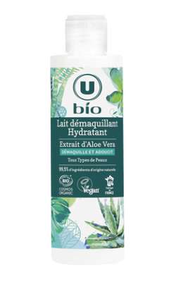 Lait démaquillant hydratant à l'aloe vera, U bio (200 ml)