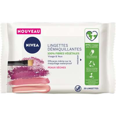Lingettes démaquillante peaux sèches, Nivea (x 20)