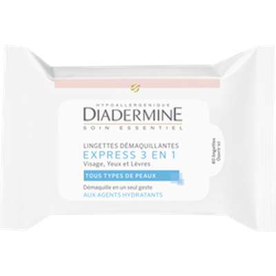 Lingettes démaquillantes express 3 en 1, Diadermine (x 40)