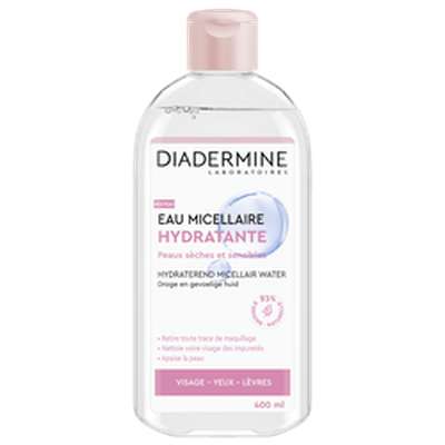 Eau micellaire hydratante pour peaux sèches et sensibles, Diadermine   (400 ml)