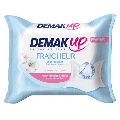 Lingettes démaquillantes Fraîcheur Peaux Normales à Sèches, Demak'up (x 25)