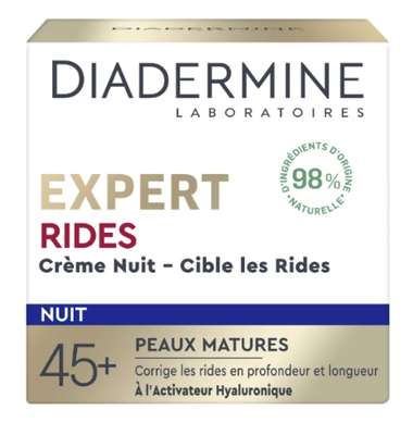 Crème visage anti-âge nuit repulpante, Diadermine (50 ml)