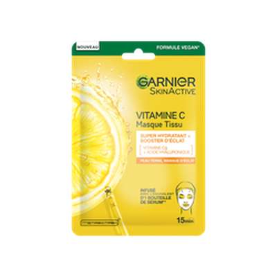 Masque visage tissu booster d'éclat à la vitamine C, Garnier (x 1)