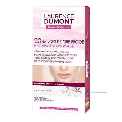Bandes de cire froide hypoallergénique pour le visage, Laurence Dumont (x 20)