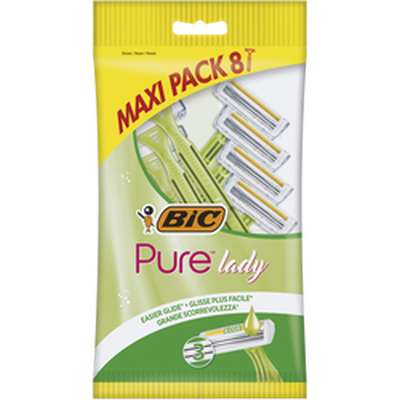 Rasoirs jetables 3 lames Pure Lady, Bic (x 8)