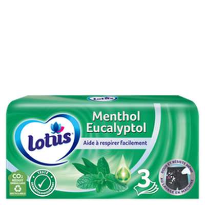 Mouchoirs menthol eucalyptol en boîte , Lotus (x 72)