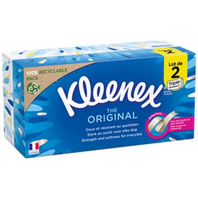 Boites de mouchoirs duo original, Kleenex (2 x 72)