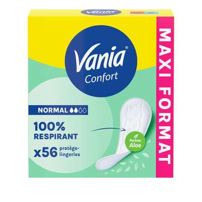 Protège-slip confort aloé maxi format, Vania (x 56)