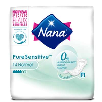 Serviettes pure sensitive Normal, Nana (x 14)
