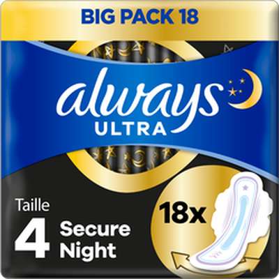 Serviettes ultra Secure Night, Always (X18)