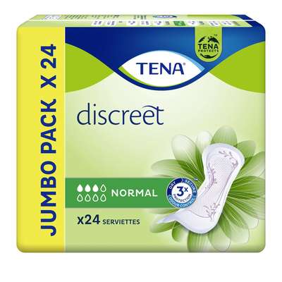 Serviettes pour incontinence discreet normal, Tena Lady (x 24)
