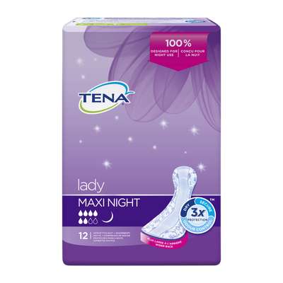 Serviettes Silky Softness maxi night, Tena Lady (x 12)