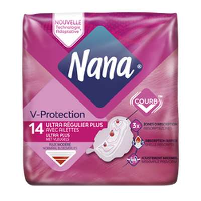 Serviettes Ultra Régulier Plus, Nana (x 14)