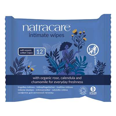 Lingettes intimes féminine, Natracare (x12)