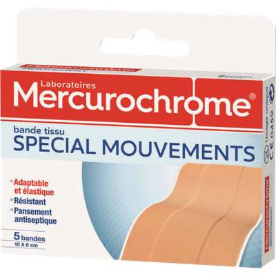 Bande à découper spécial mouvements, Mercurochrome (x 10 unités)