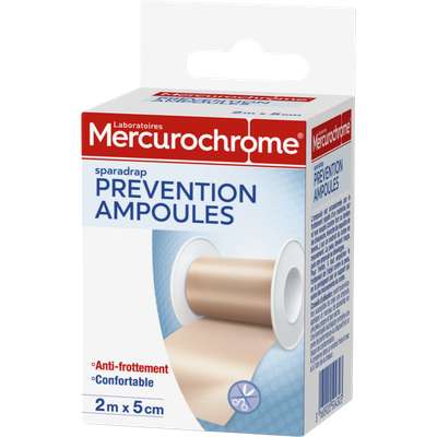 Sparadrap préventif ampoules anti frottement, Mercurochrome