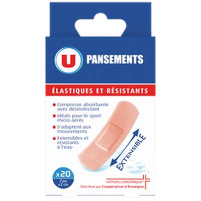 Pansements élastiques et ultra résistants, U (x 20)