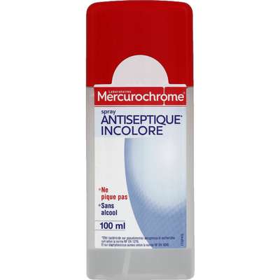 Spray antiseptique incolore, Mercurochrome (100 ml)