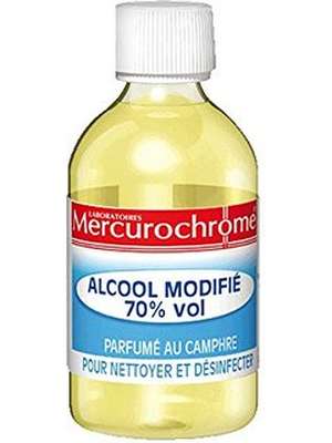 Flacon alcool 70% modifié Mercurochrome (200 ml)
