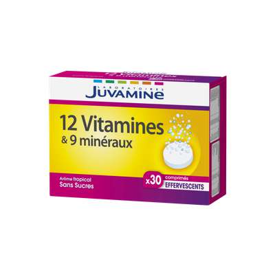 12 vitamines & 9 minéraux, Juvamine (x 30 comprimés)