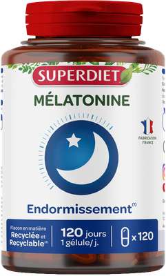 Mélatonine endormissement, Superdiet (120 gélules)