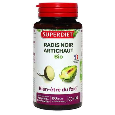 Radis noir artichaut bio Bien-être du foie, Superdiet (80 gélules)