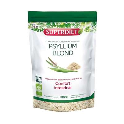 Psyllium Blond bio Téguments confort intestinal, Superdiet (200 g)
