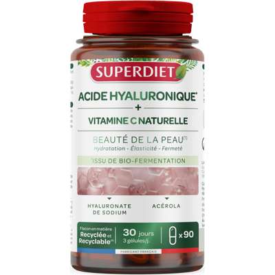 Acide hyaluronique + vitamine c, Superdiet (90 gélules)