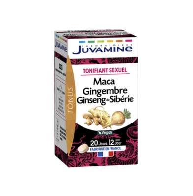 Tonifiant sexuel maca-ginseng-gingembre, Juvamine  (x 40)