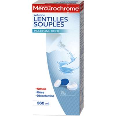 Solution multifonctions lentilles souples, Mercurochrome (360 ml)