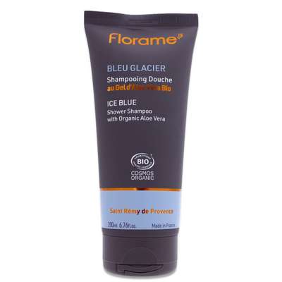 Shampoing douche Bleu glacier BIO, Florame (200 ml)